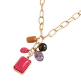 Temperament Entry Lux Color Pendant Necklace