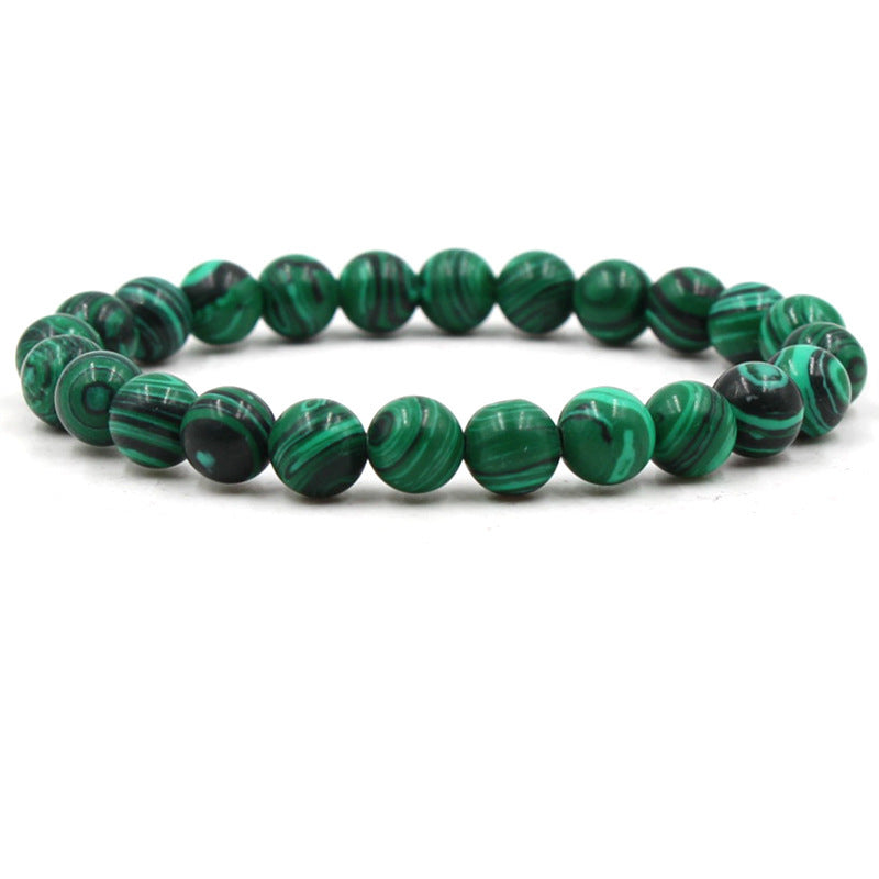 Classic Black Matte Green Malachite Bracelet