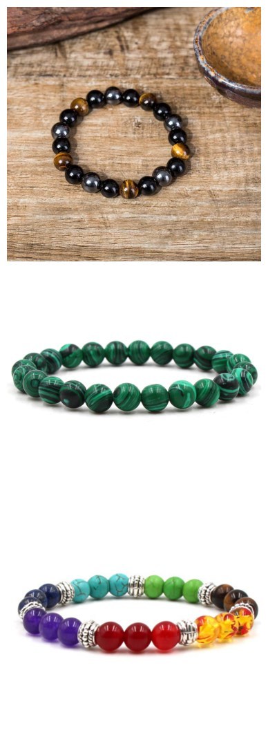 Classic Black Matte Green Malachite Bracelet
