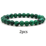 Classic Black Matte Green Malachite Bracelet