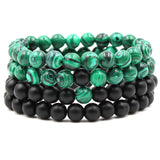 Classic Black Matte Green Malachite Bracelet
