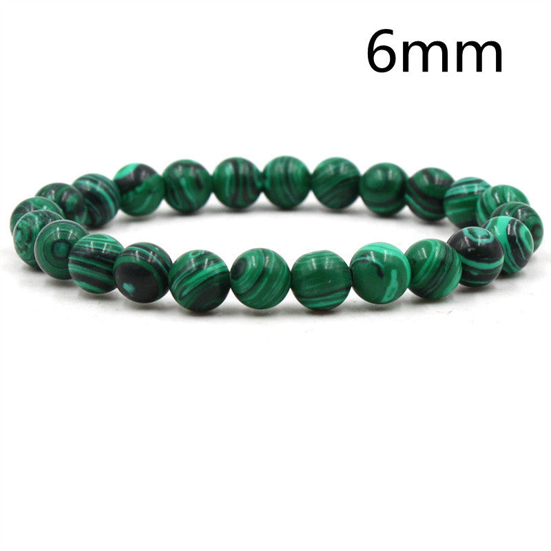Classic Black Matte Green Malachite Bracelet