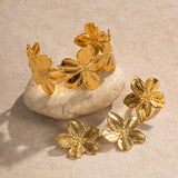 Golden Flower Ornament Jewelry Set