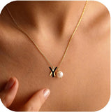 Stainless Steel 26 Letter Double Pendant Necklace