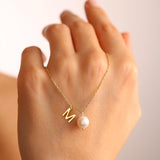 Stainless Steel 26 Letter Double Pendant Necklace