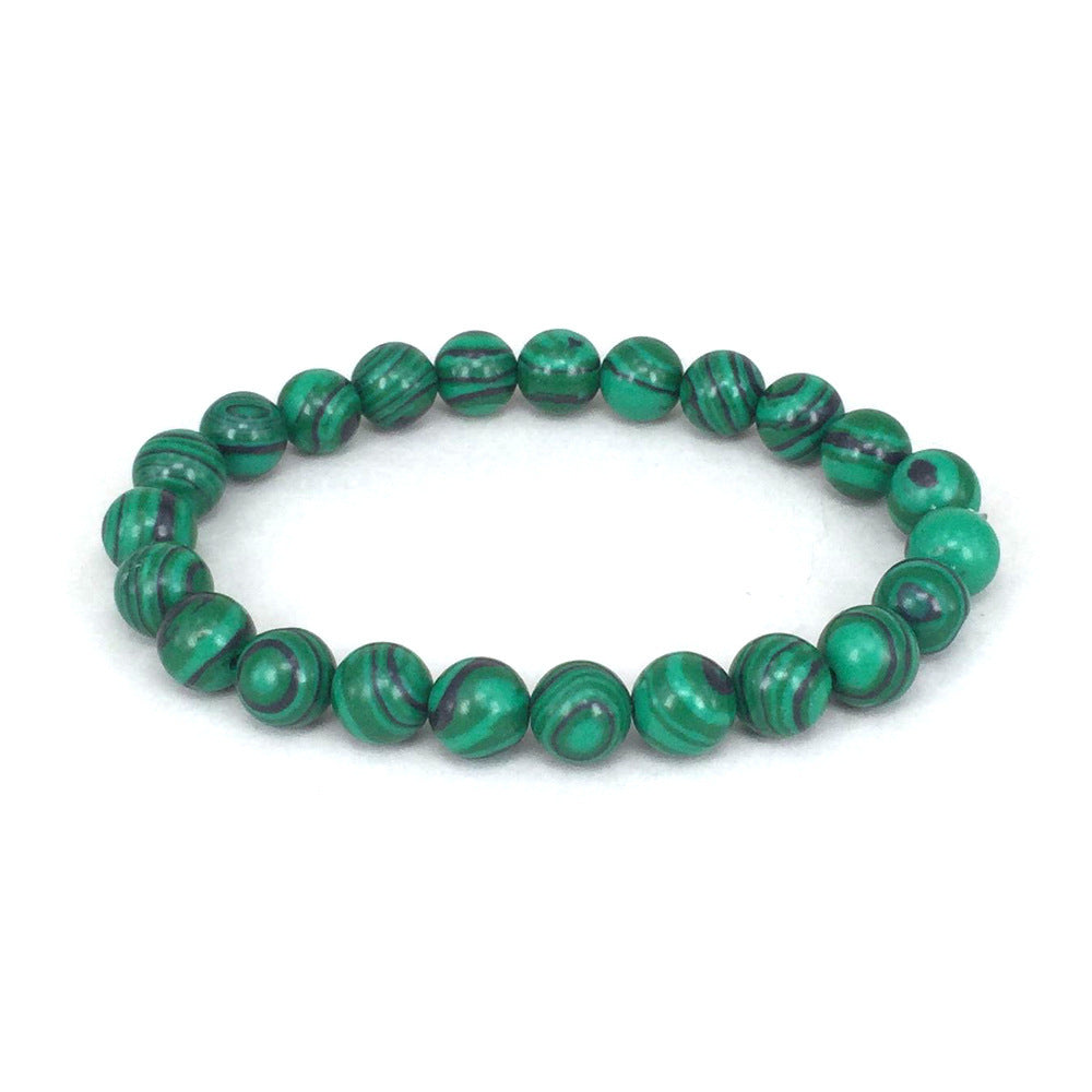 Classic Black Matte Green Malachite Bracelet
