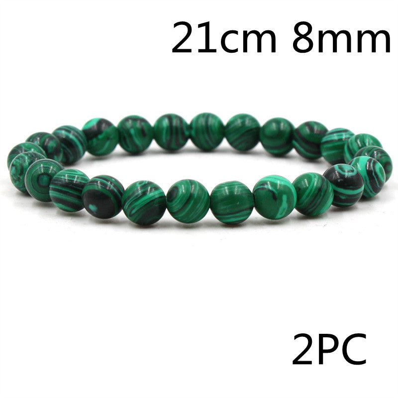 Classic Black Matte Green Malachite Bracelet