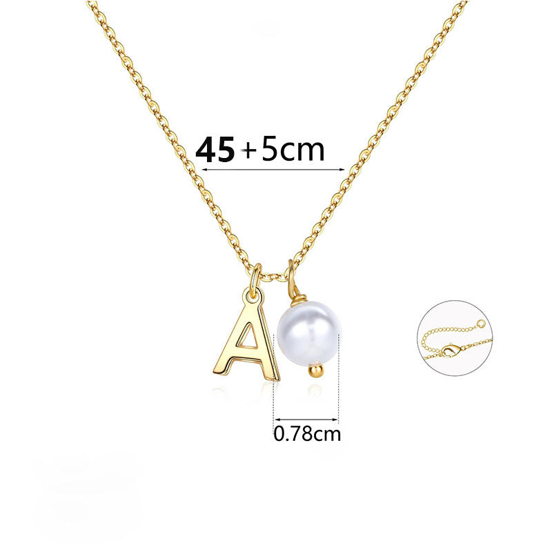 Stainless Steel 26 Letter Double Pendant Necklace