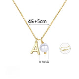 Stainless Steel 26 Letter Double Pendant Necklace