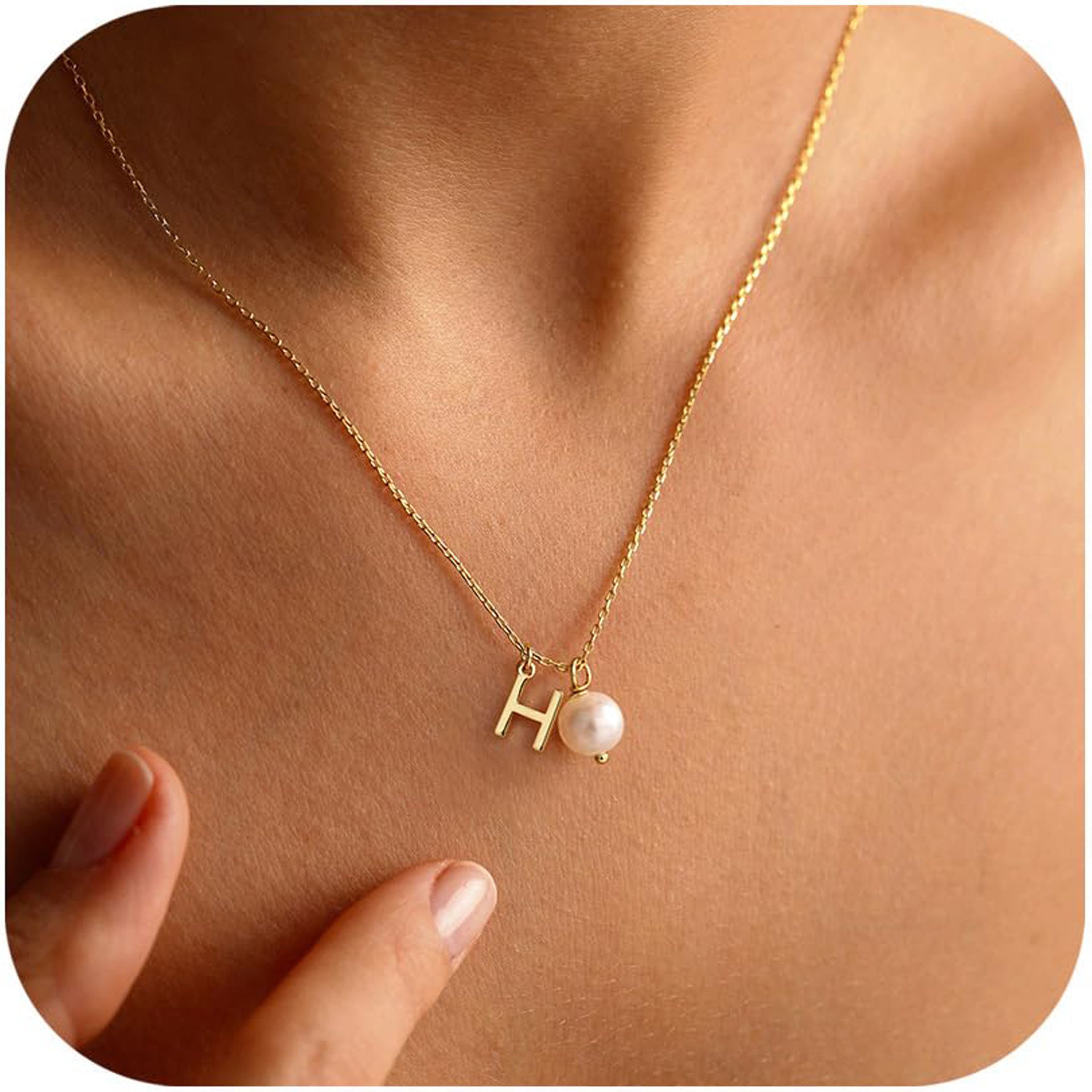 Stainless Steel 26 Letter Double Pendant Necklace