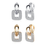 Square Rhinestone Zircon Stud Earrings