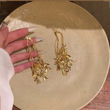 Gold Grandeur Tassel Female Stud Earrings