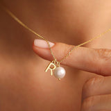 Stainless Steel 26 Letter Double Pendant Necklace