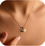 Stainless Steel 26 Letter Double Pendant Necklace