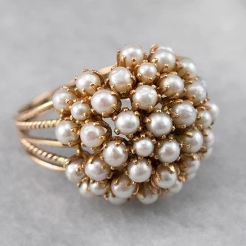 Small Hollow Pearl Ring