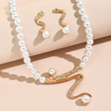 Earrings Pendant Two-piece Set Pearl Combination