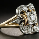 Hollow Carved Zircon Ring