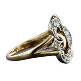 Hollow Carved Zircon Ring