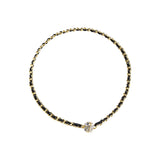 Leather Winding Chain Diamond Magnetic Necklace