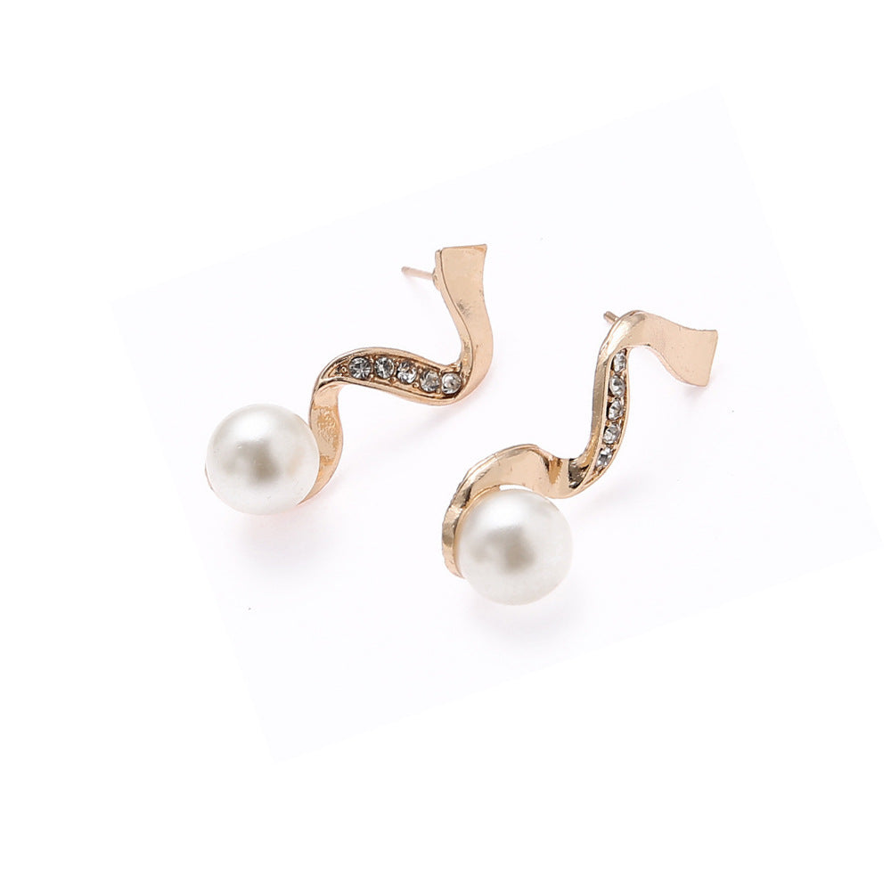 Earrings Pendant Two-piece Set Pearl Combination