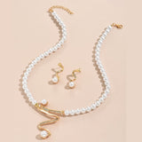 Earrings Pendant Two-piece Set Pearl Combination