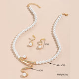 Earrings Pendant Two-piece Set Pearl Combination
