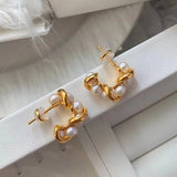 Winding Pearl Earrings