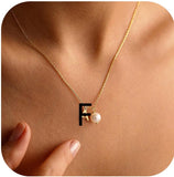Stainless Steel 26 Letter Double Pendant Necklace