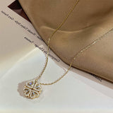 Magnetic Folding Leaf Clover Necklace