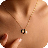 Stainless Steel 26 Letter Double Pendant Necklace