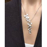 Silver Petals Necklace And Earrings