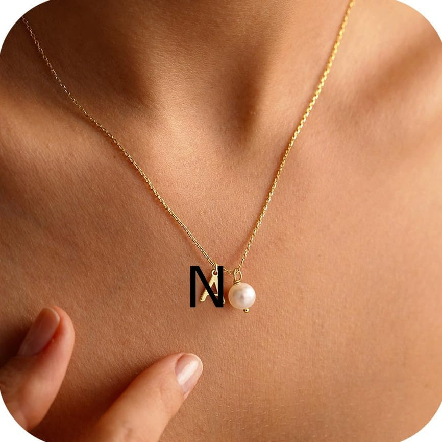 Stainless Steel 26 Letter Double Pendant Necklace