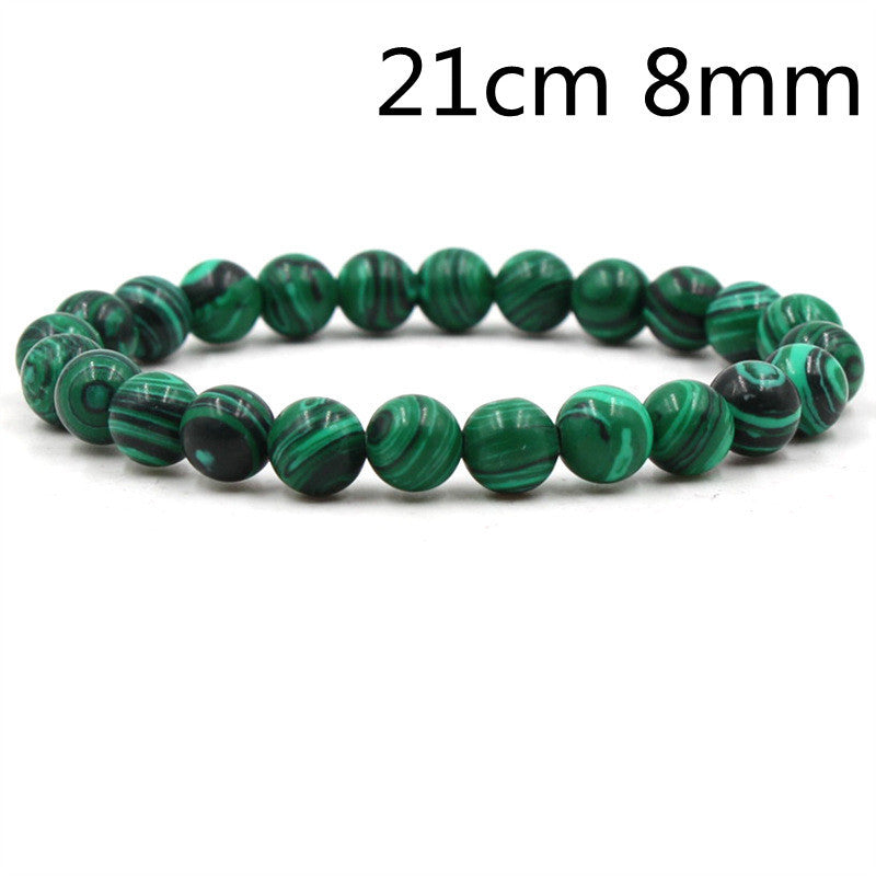 Classic Black Matte Green Malachite Bracelet
