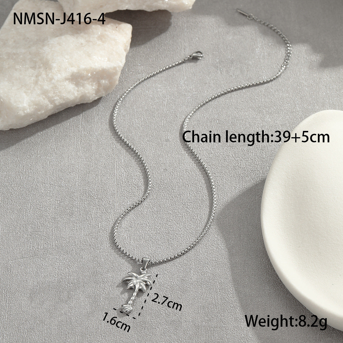 Coconut Fishtail Pendant Stainless Steel Necklace