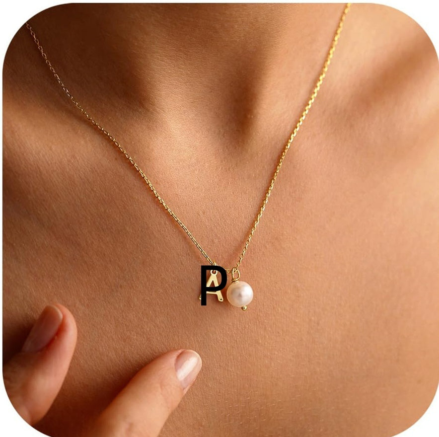Stainless Steel 26 Letter Double Pendant Necklace