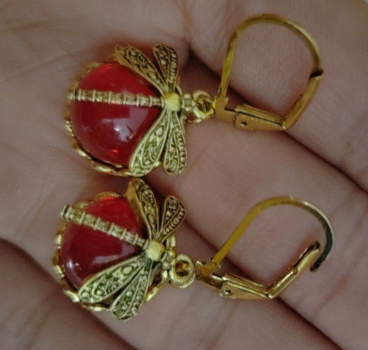 Hanging Vintage Dragonfly Earrings