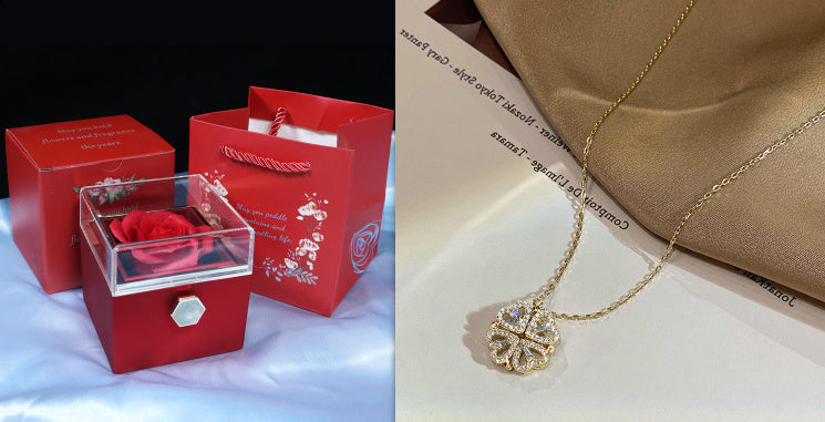 Magnetic Folding Leaf Clover Necklace