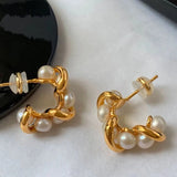 Winding Pearl Earrings