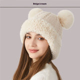 Cute Fur Ball Knitted Hat