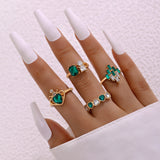 Emerald Diamond Palm Rings