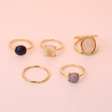 Temperament Gemstone Small Round Ring