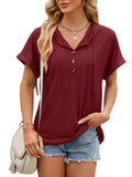 Roporta Hooded Button T-shirt Top