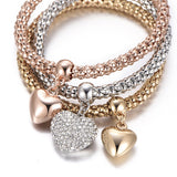 Corn chain diamond love Bracelet