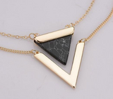 Marble Stone Triangle Necklace