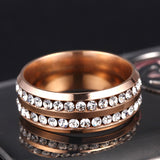 Diamond Double Row Titanium Ring