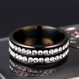 Diamond Double Row Titanium Ring