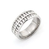 Diamond Double Row Titanium Ring