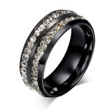 Diamond Double Row Titanium Ring