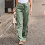 Linen Wide-leg Pants Loose Trousers