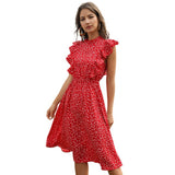 Dot Chiffon Long Maxi Dress